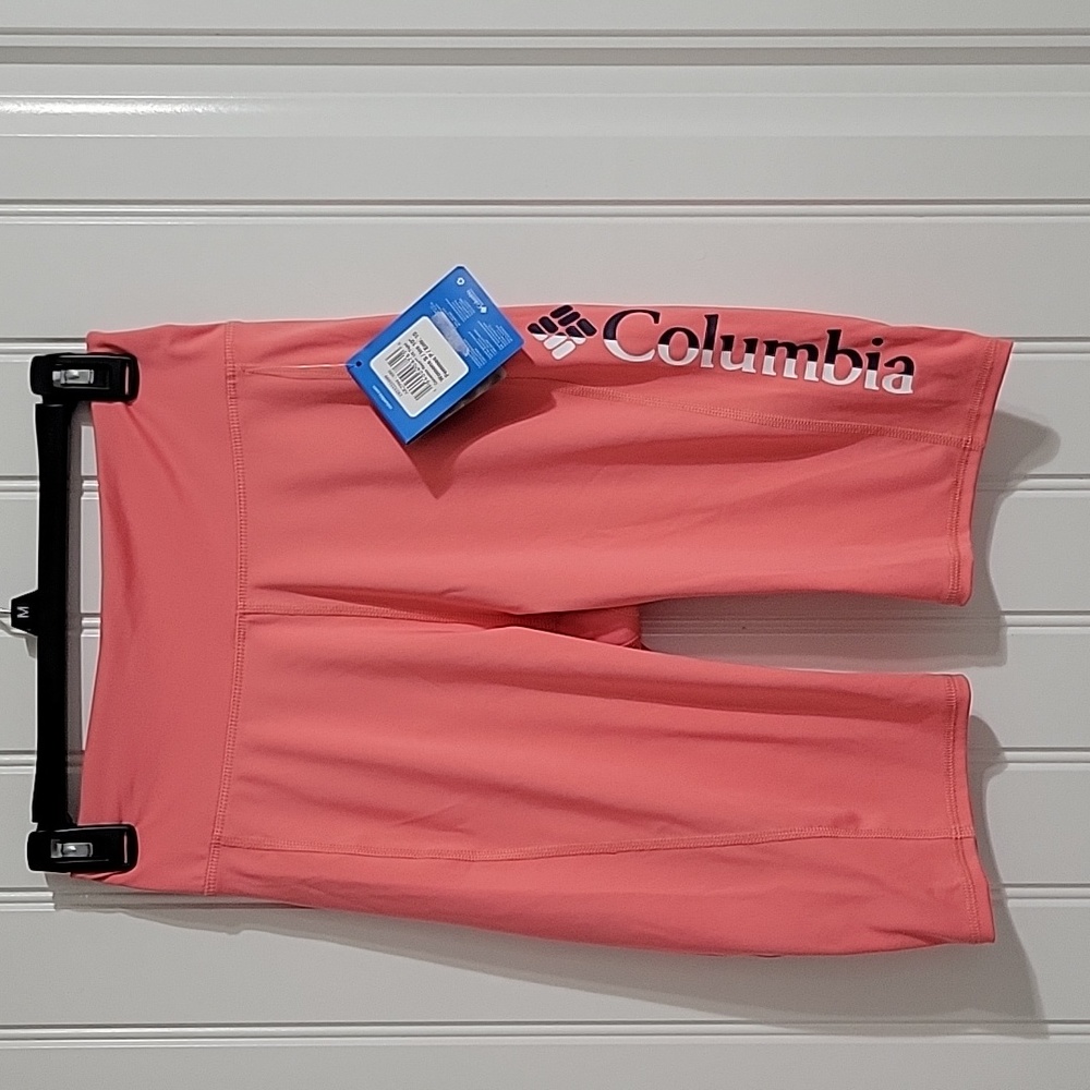 Women's Columbia River Activewear Bike Shorts Bright Melon Pink Size Small  -New